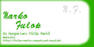 marko fulop business card